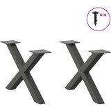  Noge za klub stolić u obliku slova X, 2 kom, antracit, 50 x (30-31) cm, čelik | Shoptok.si