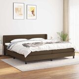  Krevet s oprugama i madracem tamnosmeđi 200x200 cm od tkanine | shoptok.hr