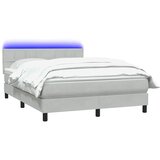  Krevet s oprugama i madracem LED svjetlosivi 160x210 cm baršunasti | shoptok.hr