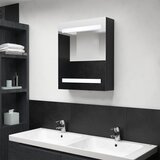 vidaXL LED kopalniška omarica z ogledalom črna 50x14x60 cm Cene