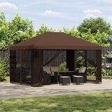Gazebo 4 × 3 m Smeđa Poliester i čelik 190 gsm | shoptok.hr