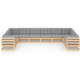 Sedežna garnitura 10-delna z blazinami trdna borovina | Shoptok.si