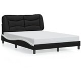 Maison Chic Posteljni okvir - Dvoposteljna postelja - Zakonska postelja z vzglavjem črn in bel 120x200 cm umetno usnje-J16011, (21775588) | Shoptok.si