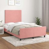  Posteljni okvir z vzglavjem roza 120x200 cm žamet, (20904994) | Shoptok.si