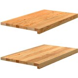vidaXL Okenske police 2 kosa svetlo rjava 70x40x2 cm trdna hrastovina, (22124489) Cene