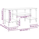 TV ormarić boja hrasta 102 x 35 x 45,5 cm od konstruiranog drva | shoptok.hr