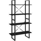 Ormarić za knjige 4 razine crni 80x30x140 cm konstruirano drvo | Eponuda.com