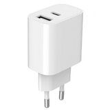 Gembird TA-UC-2AC12-01 USB punjac, 2-port USB-A+ USB-C, 2.4 A, white | ePonuda.com