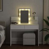  Toaletni stolić s LED svjetlima bijeli 100 x 40 x 130 cm | shoptok.hr