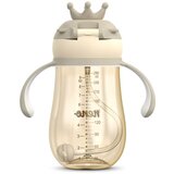 Neno MIO 2 steklenička s slamico Crown 280 ml, rjava | Shoptok.si