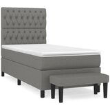 Maison Chic Box spring postelja - Vzmetna postelja z vzmetnico temno siva 100x200 cm blago SL7600, (21904538) | Shoptok.si