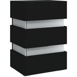  LED noćni ormarić crni 45 x 35 x 67 od konstruiranog drva | Eponuda.com