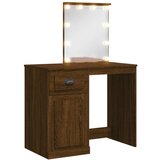  The Living Store Toaletna mizica z LED lučkami rjavi hrast 90x42x132,5 cm - Toaletna Mizica, (21454650) | Shoptok.si
