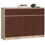 AKORD Komoda, 3 Vrata In 3 Predali, Hrast Sonoma/Wenge, (5000332303) | Shoptok.si