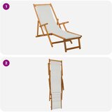  Sklopiva ležaljka za sunčanje 3 Pozicija Krem | shoptok.hr