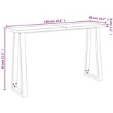  Konzolni stol sa živim rubom 140x40x80 cm masivno drvo bagrema | shoptok.hr