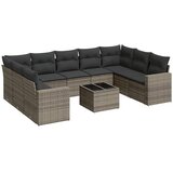 10-dijelni set vrtnih sofa od poliratana s jastucima sivi | shoptok.hr