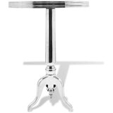 vidaXL Odstavna mizica okrogla aluminij srebrne barve | Shoptok.si