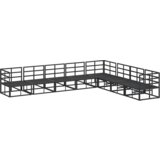 vidaXL Sjedeća garnitura za vrt 8 pcs Crna 353 x 283 x 71 cm Aluminij | shoptok.hr