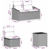  Set sofe 7 pcs Svijetlo siva i tamno siva Poli Rattan i čelik | shoptok.hr