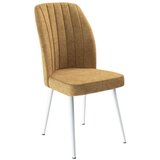 Hanah home set trpezarijskih stolica Platinum 4 kom, kapućino tkanina Jerry, bele metalne noge | Eponuda.com