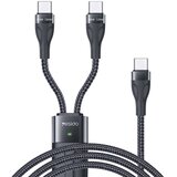 Yesido podatkovni kabel (CA88) - Type-C do 2 x Type-C 100 W 480 Mbps 140 cm - crni | shoptok.hr