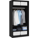  Ormar crni 100 x 50 x 200 cm od iverice | shoptok.hr
