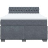 vidaXL Krevet s oprugama i madracem tamnosivi 140x200 cm baršunasti | shoptok.hr