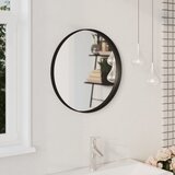 vidaXL stensko ogledalo črno 50 cm Cene