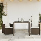 vidaXL 3-dijelni vrtni bistro set od poliratana s jastucima smeđi Cijene