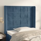 vidaXL Uzglavlje s ušima tamnoplavi 93x16x118/128 cm baršunasti Cijene