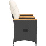 vidaXL Naslanjač za 2 osebi z mizico črn poli ratan | Shoptok.si