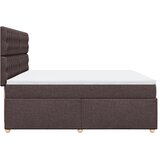  Krevet s oprugama i madracem tamnosmeđi 200x200 cm od tkanine | shoptok.hr