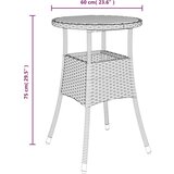  Vrtni stol Ø 60 x 75 cm od bagremovog drva i poliratana crni | shoptok.hr
