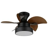 03670-LED prigušiva plafonski ventilator KARI LED/22W/230V 3000/4500/6000K braon+daljinski upravljač