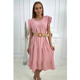 Kesi Dress with frills powder pink Cijene