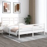 Furnova Posteljni okvir bel iz trdnega lesa 180x200 cm, (21938823) Cene