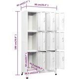Ormarić s ključem i 9 pretinaca čelični 90 x 45 x 180 cm sivi | shoptok.hr
