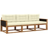 vidaXL Zunanja garnitura za sedenje z blazino 3 pcs Naravna in smetana, (5000280879) | Shoptok.si