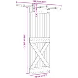  Klizna vrata NARVIK 70 x 210 cm (152,5 cm) Prirodna i crna | shoptok.hr