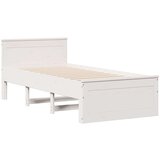 vidaXL Knjižna postelja brez ležišča bela 90x200 cm trdna borovina | Shoptok.si