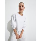 Koton Oversize Crop Sweatshirt Raised Basic Long Sleeve Cotton Cene