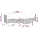  5-dijelni vrtni set sofa s jastucima bež od poliratana 55 x 55 x 36 cm | shoptok.hr