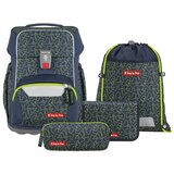 Step by Step Šolska torba – 4-delni komplet, BASIS Green Geometric | Shoptok.si