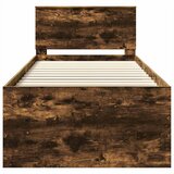  Krevetna konstrukcija s uzglavljem Dimljeni hrast 90 x 200 cm | shoptok.hr