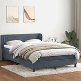 vidaXL Box Spring postelja z vzmetnico Temno siva 140x220 cm Velvet | Shoptok.si