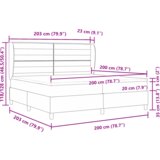 Box Spring Krevet s Madracem Svjetlosiva 200x200 cm Tkanina | shoptok.hr