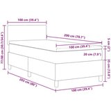  Krevet s oprugama s madracem &amp LED svjetlom Svjetlosiva 100x200 cm Žakard tkanina | shoptok.hr