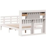 vidaXL Knjižna postelja brez vzmetnice bela 135x190 cm trdna borovina | Shoptok.si