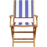  3-dijelni bistro set od tkanine i masivnog drva plava i bijela | shoptok.hr